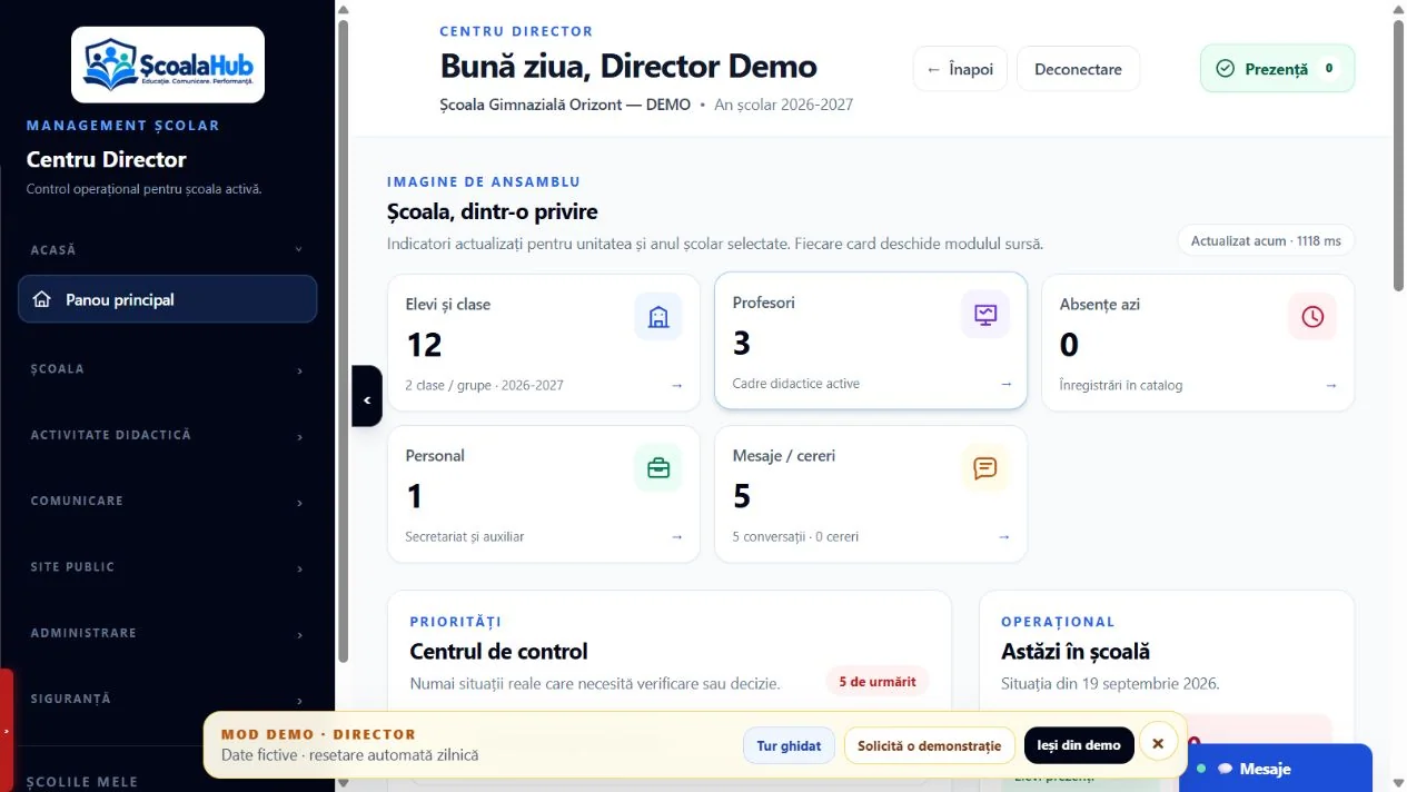SchuleHub: Schulleitungs-Demo mit fiktiven Daten